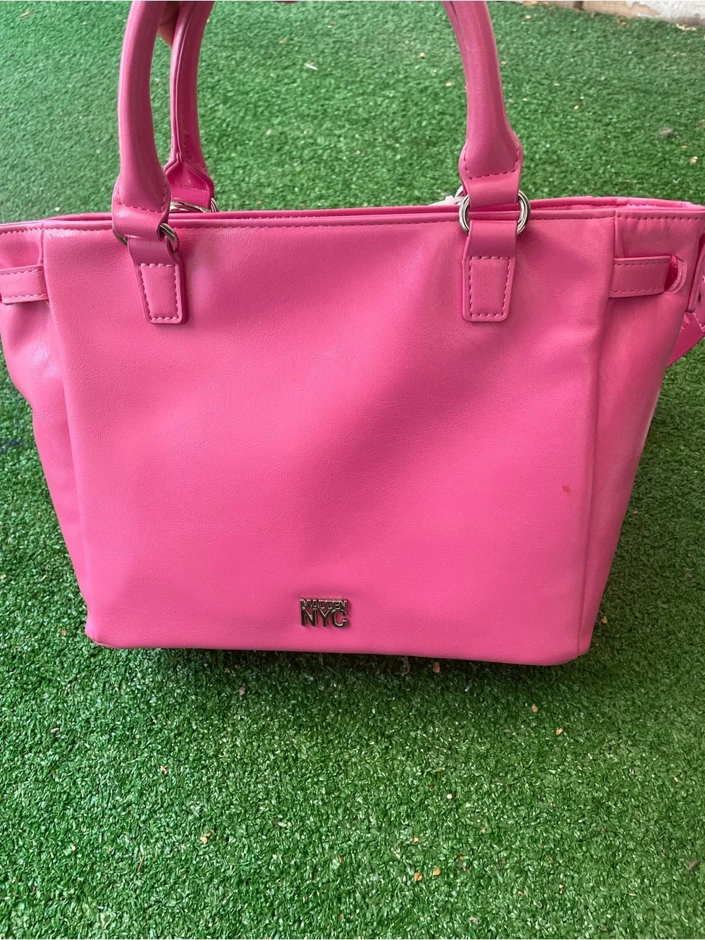 Pink Madden NYC satchelhandbag with plus charm